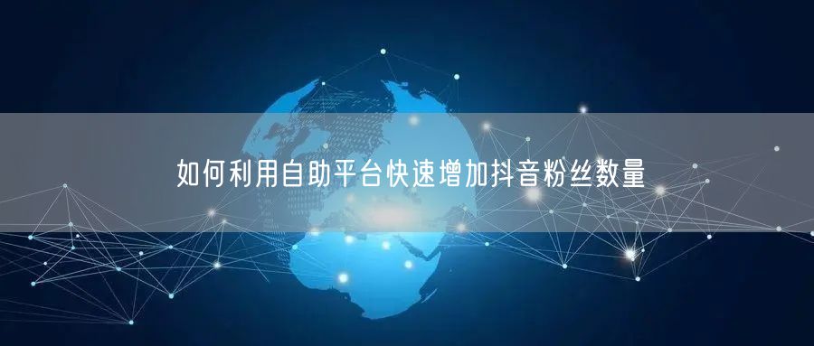 如何利用自助平台快速增加抖音粉丝数量