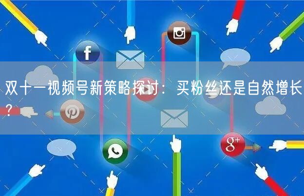 双十一视频号新策略探讨：买粉丝还是自然增长？